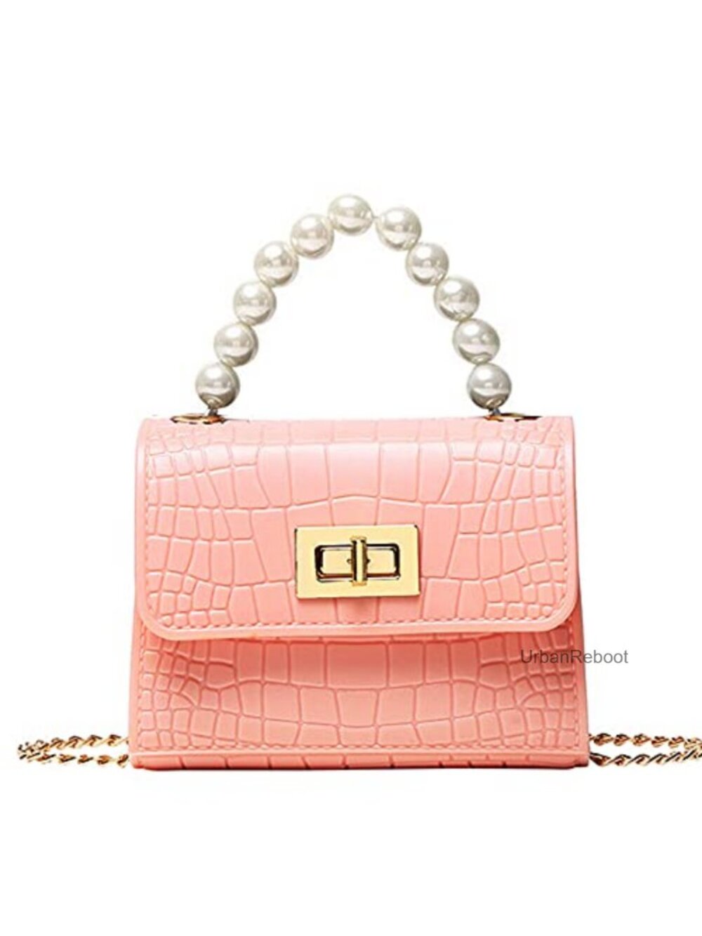 Girls Silicone Crossbody Mini Messenger Bag with Rotating Lock & Bead Handle
